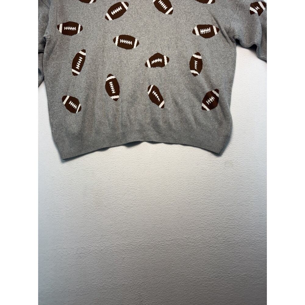 Vince Camuto Women’s XL Gray Football 100% Cotton Sweater Crewneck Casual Cozy - Picture 4 of 10